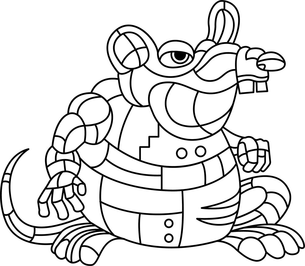 Desenho de Ratos para colorir e imprimir: número 35