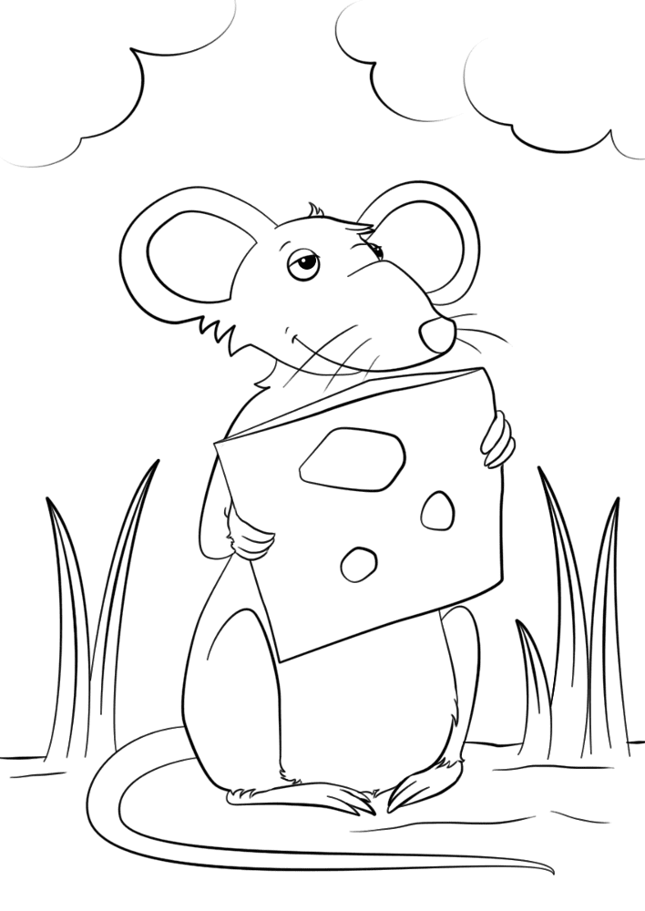 Desenho de Ratos para colorir e imprimir: número 40