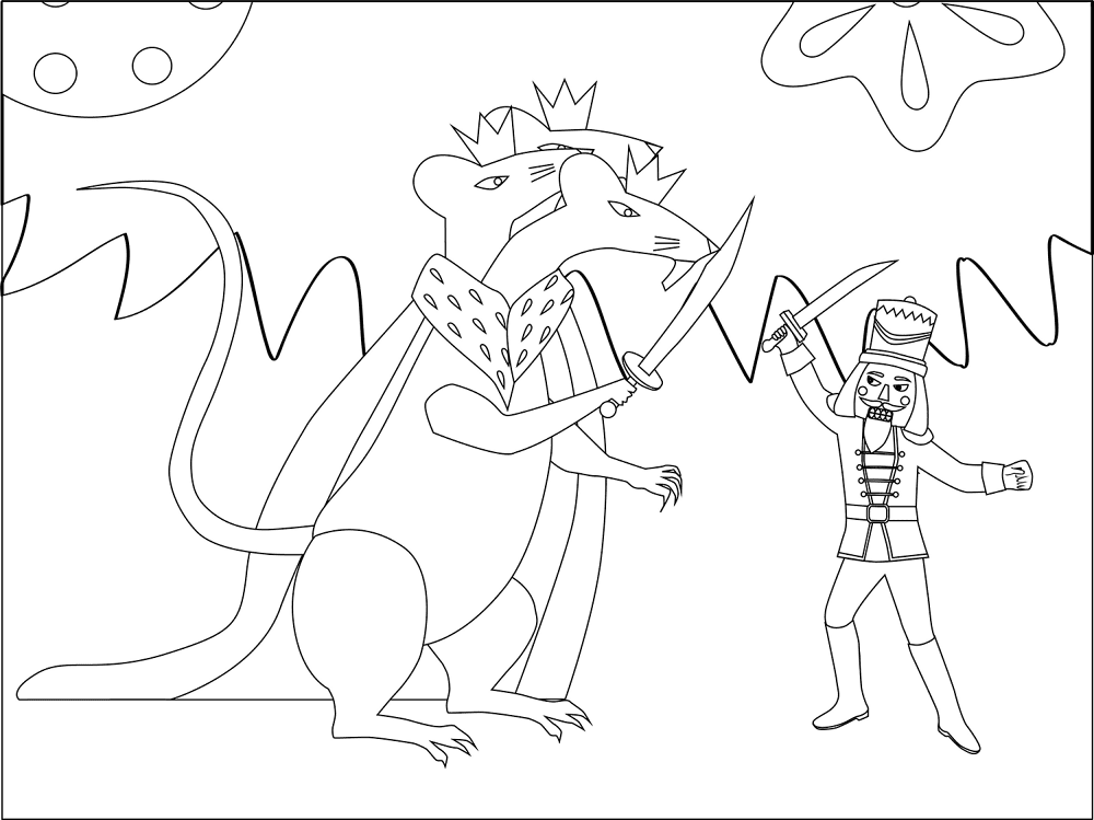 Desenho de Ratos para colorir