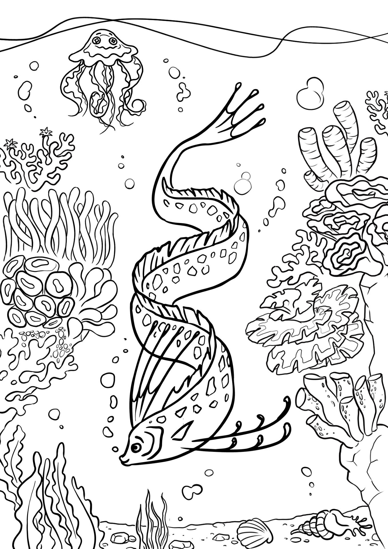 Desenho de Recife De Coral para colorir e imprimir: número 1