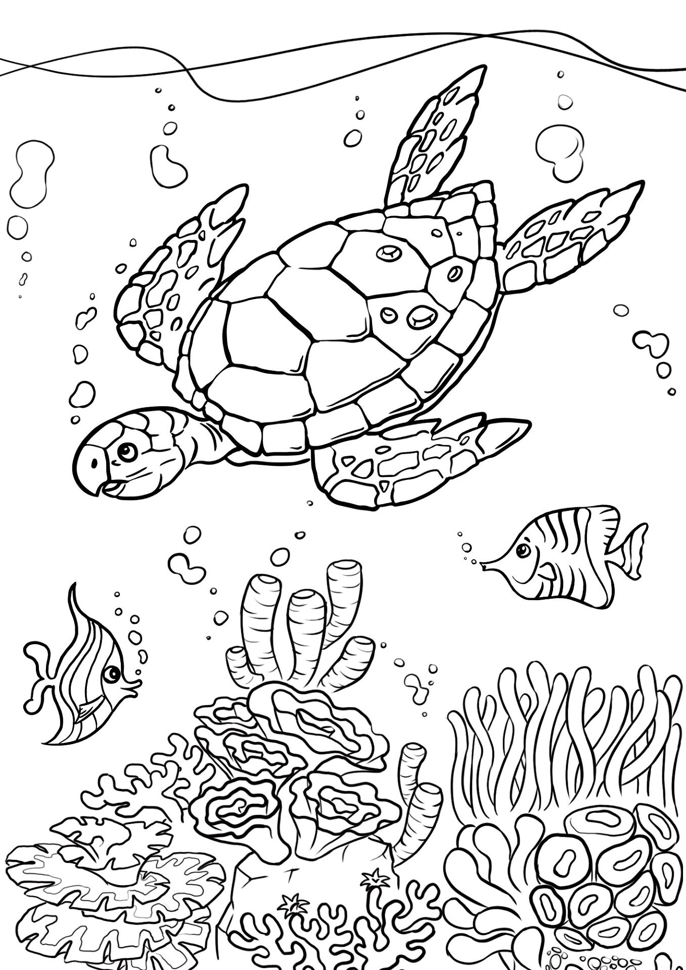 Desenho de Recife De Coral para colorir e imprimir: número 4
