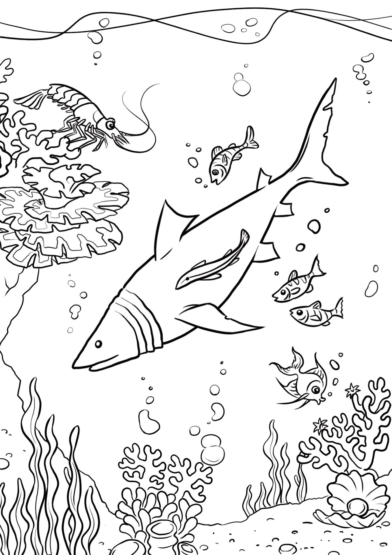 Desenho de Recife De Coral para colorir e imprimir: número 7