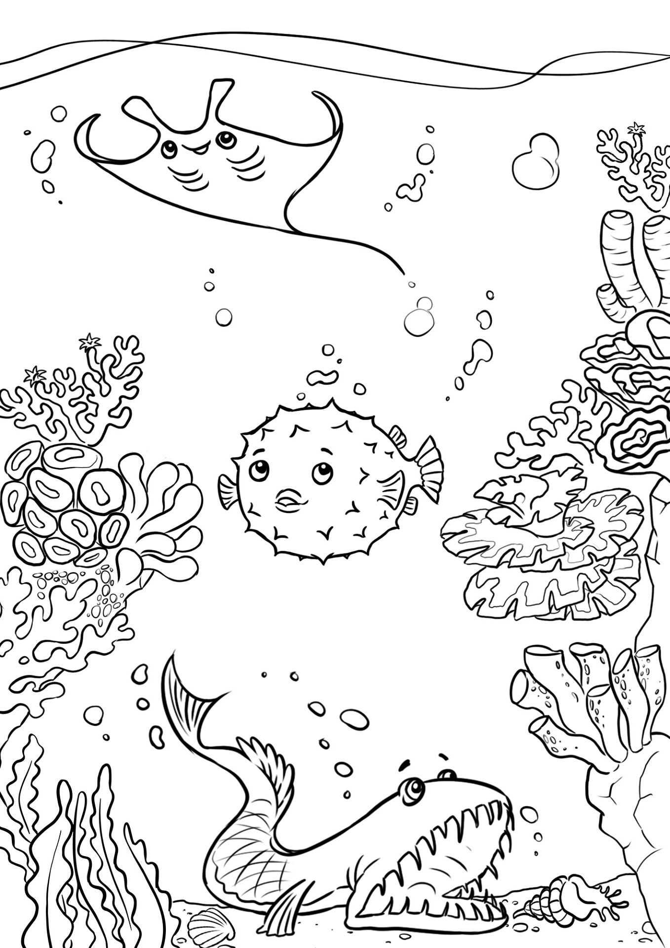 Desenho de Recife De Coral para colorir e imprimir: número 35