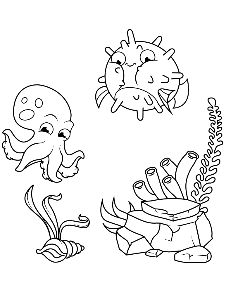 Desenho de Recife De Coral para colorir e imprimir: número 47