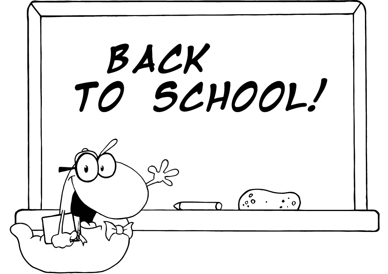 Desenho de Regresso Às Aulas para colorir e imprimir: número 4