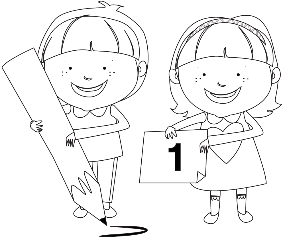 Desenho de Regresso Às Aulas para colorir e imprimir: número 6