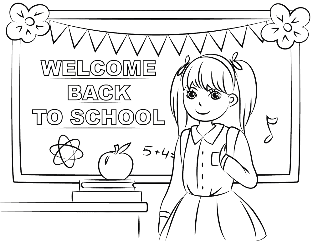 Desenho de Regresso Às Aulas para colorir e imprimir: número 14