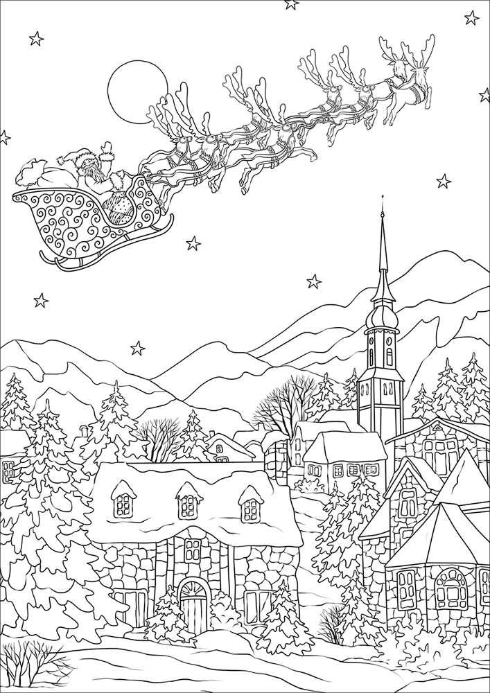 Desenho de Rena para colorir e imprimir: número 1