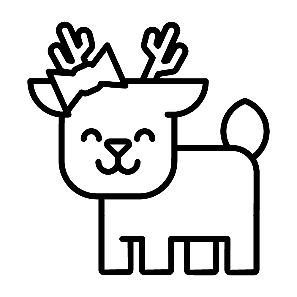 Desenho de Rena para colorir e imprimir: número 4