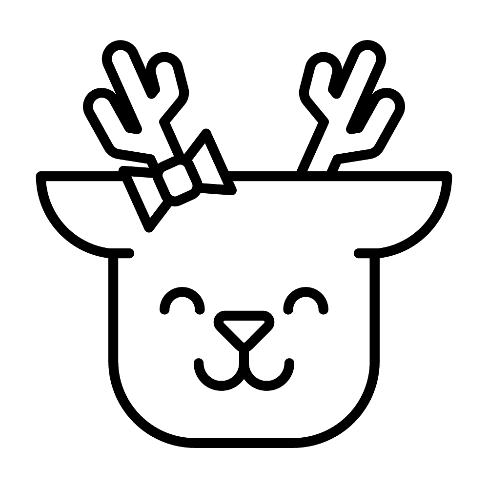Desenho de Rena para colorir e imprimir: número 5
