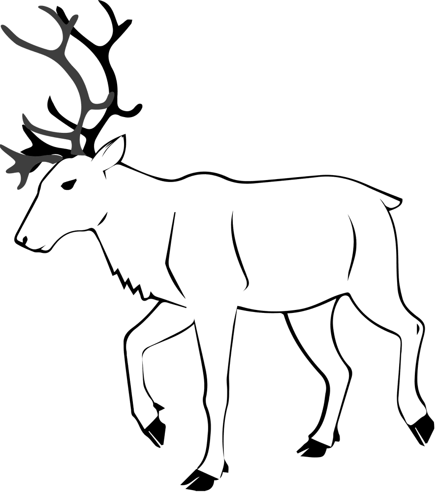 Desenho de Rena para colorir e imprimir: número 9