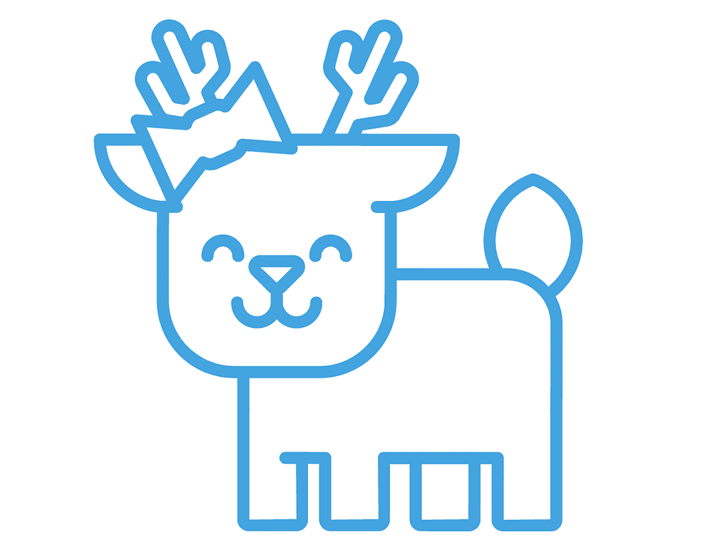 Desenho de Rena para colorir e imprimir: número 10