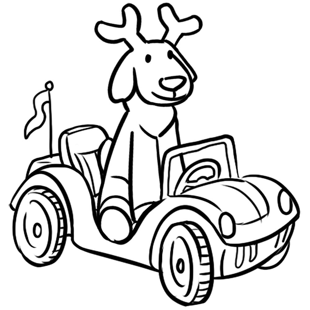 Desenho de Rena para colorir e imprimir: número 22