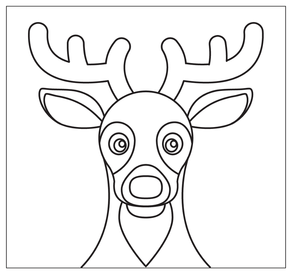 Desenho de Rena para colorir e imprimir: número 30