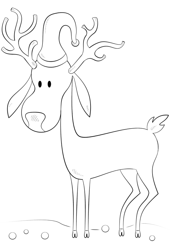 Desenho de Rena para colorir e imprimir: número 31