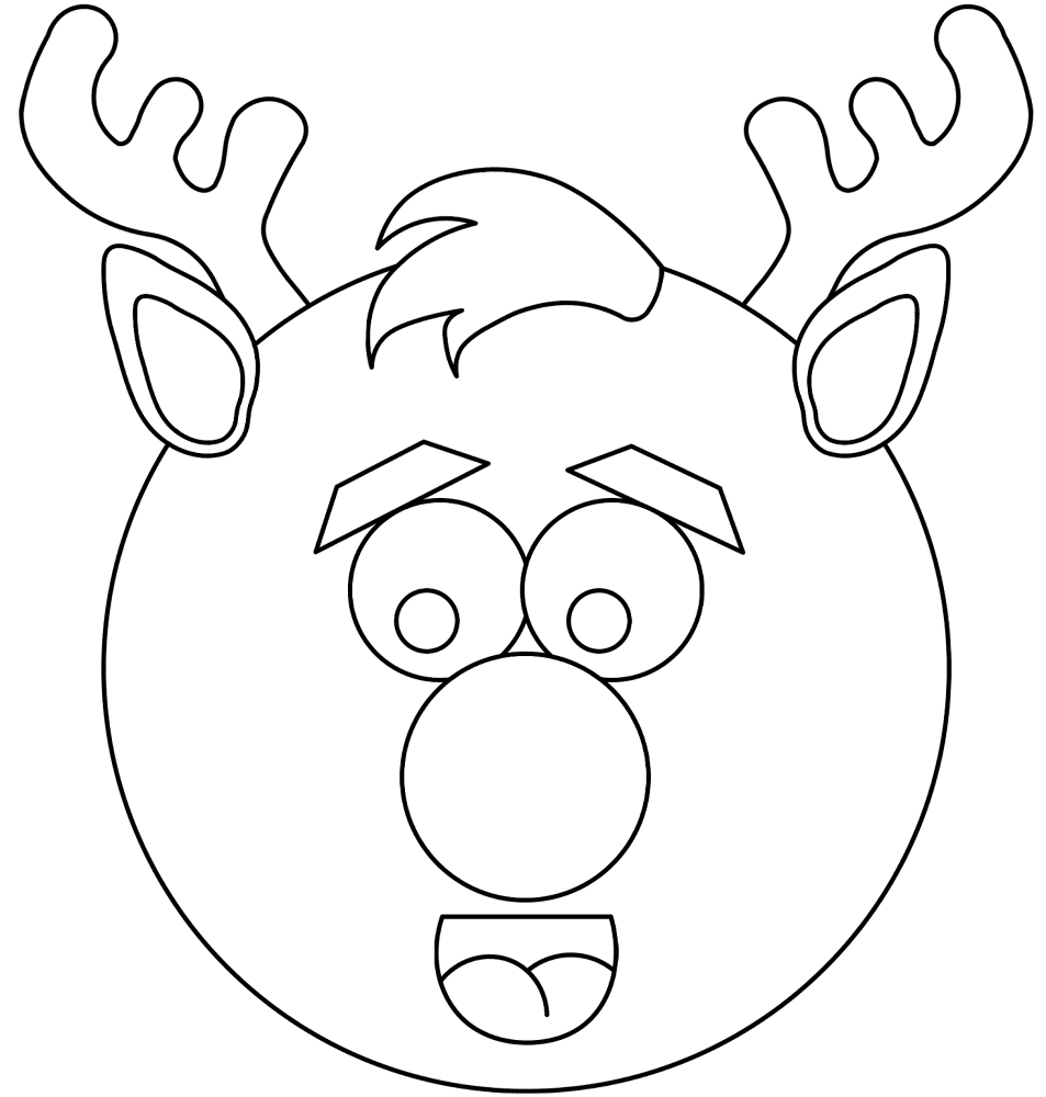 Desenho de Rena para colorir e imprimir: número 32