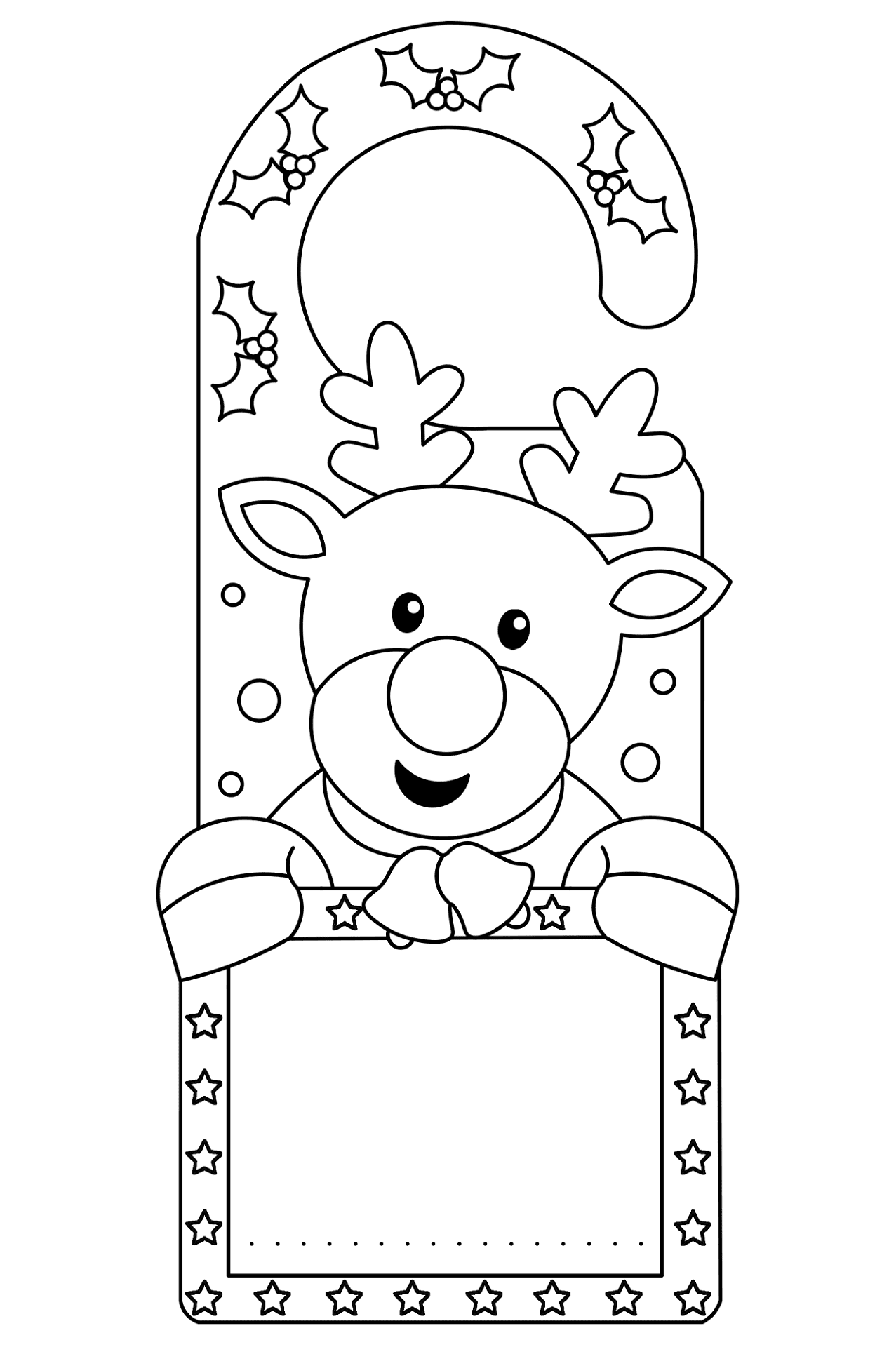 Desenho de Rena para colorir e imprimir: número 33