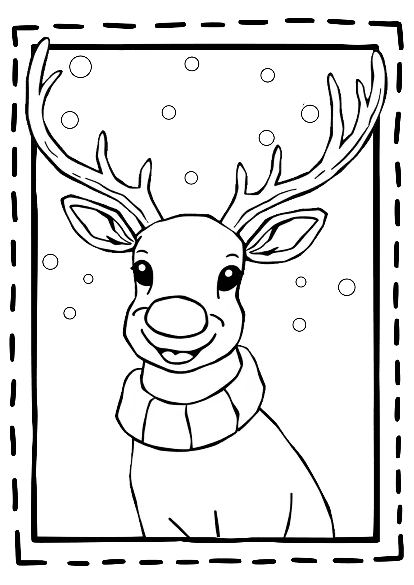 Desenho de Rena para colorir e imprimir: número 37