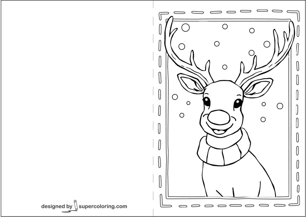 Desenho de Rena para colorir e imprimir: número 38