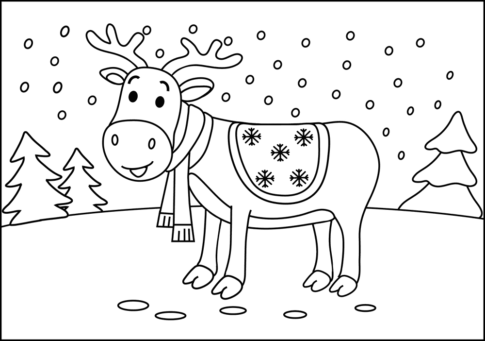 Desenho de Rena para colorir e imprimir: número 39