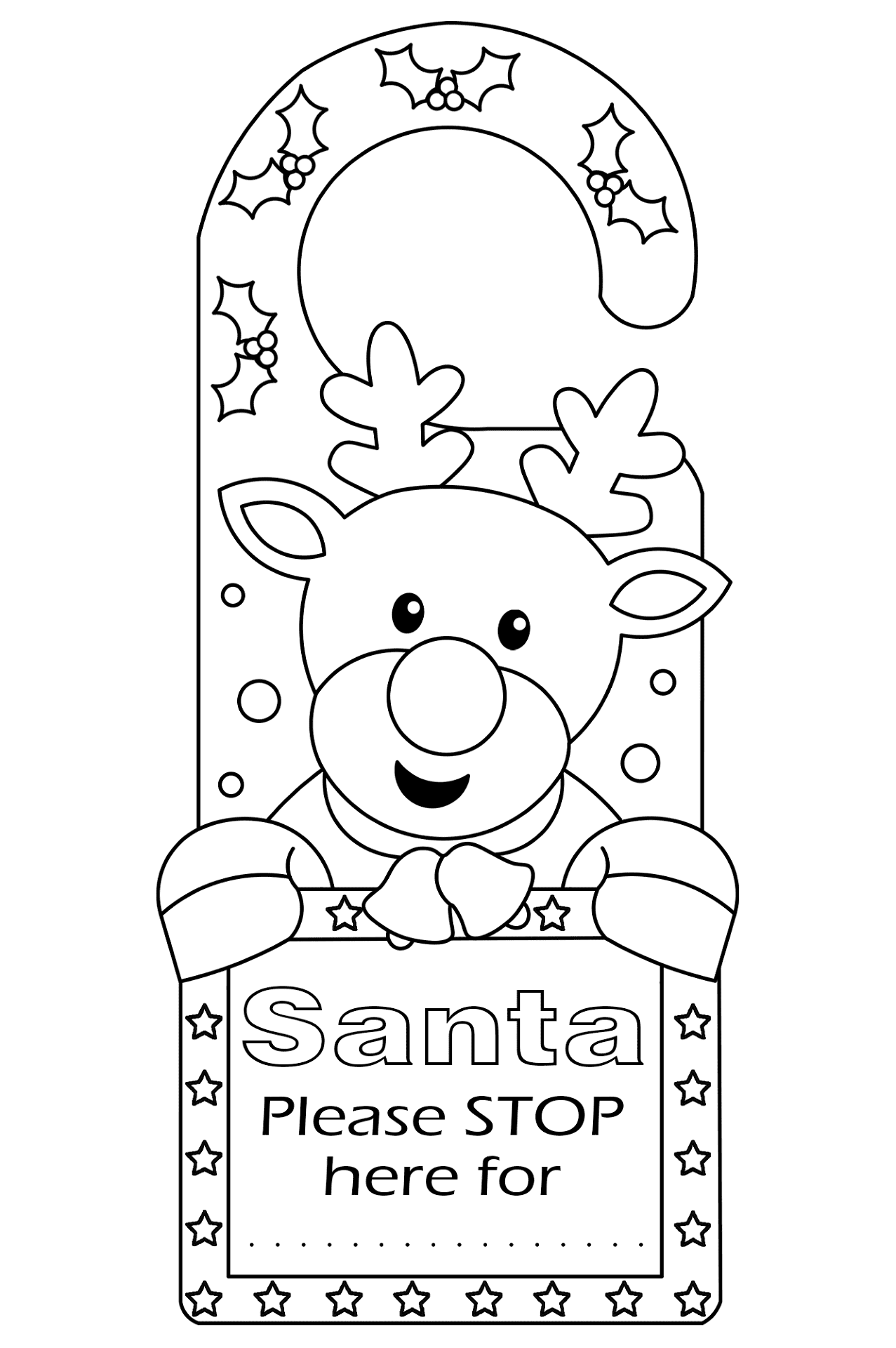 Desenho de Rena para colorir e imprimir: número 41