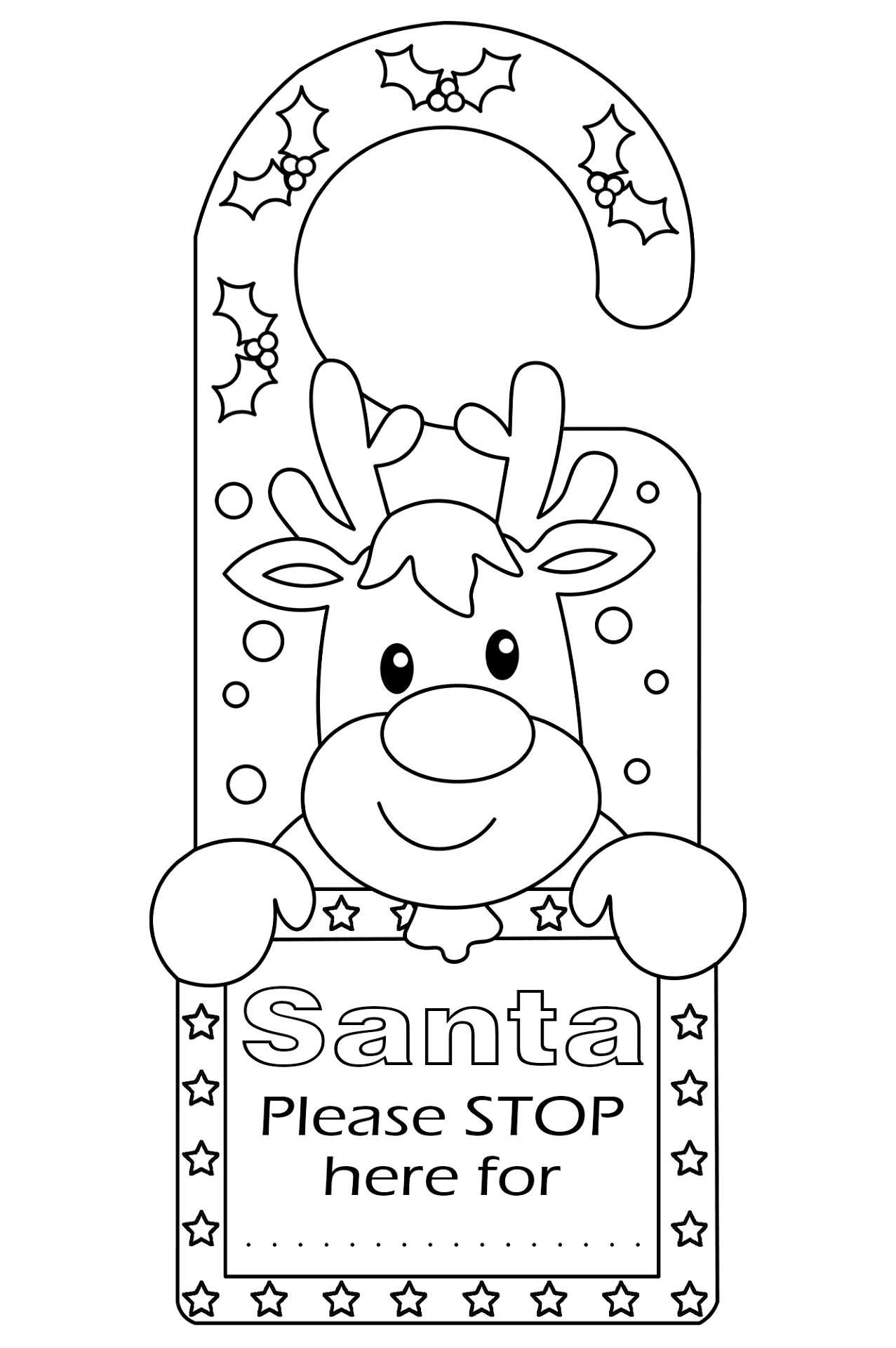 Desenho de Rena para colorir e imprimir: número 42