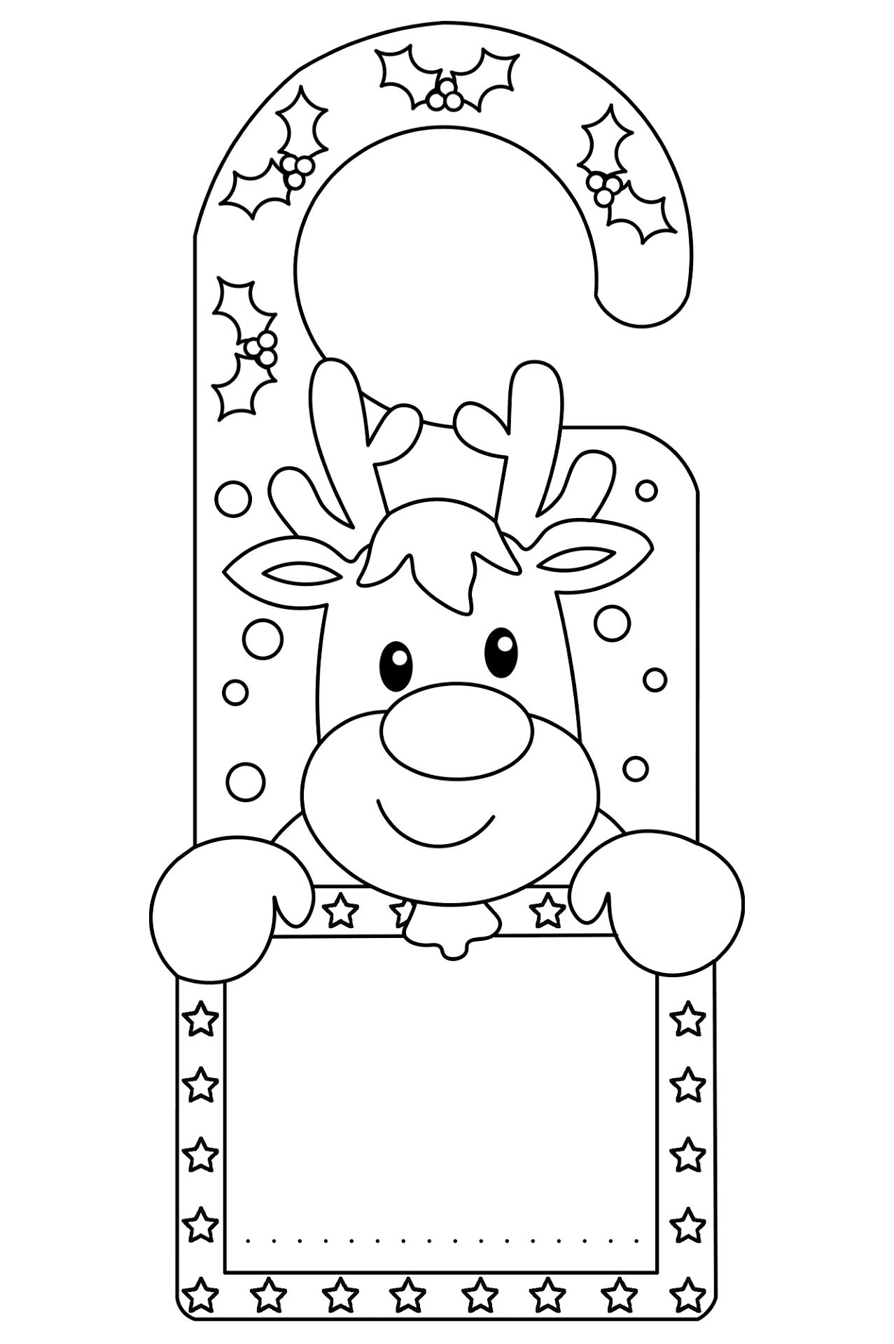 Desenho de Rena para colorir e imprimir: número 43