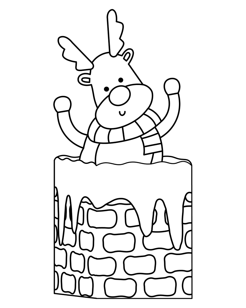 Desenho de Rena para colorir e imprimir: número 44