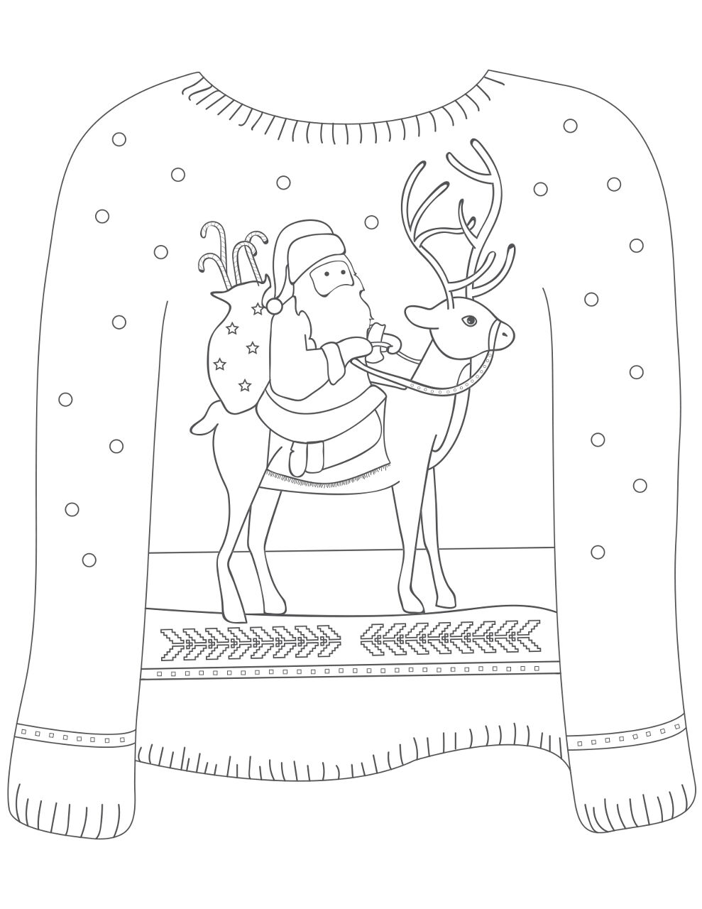 Desenho de Rena para colorir e imprimir: número 47