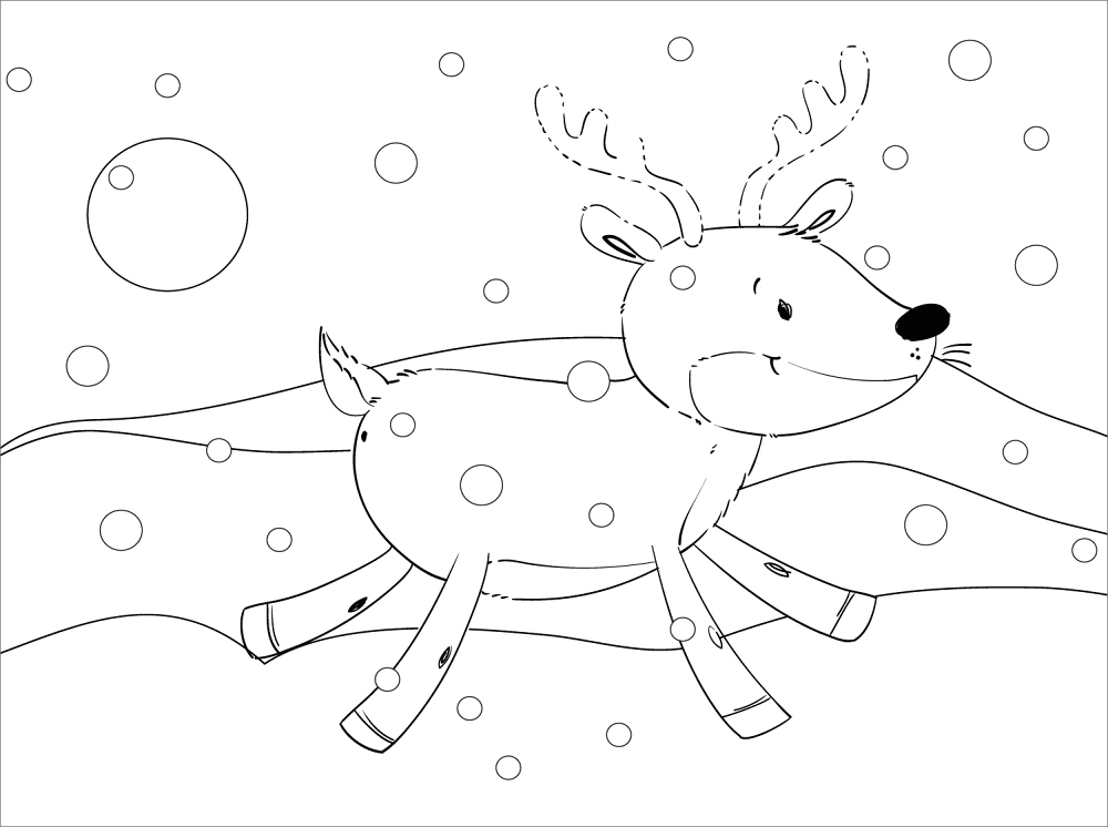 Desenho de Rena para colorir
