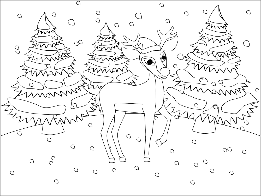 Desenho de Rena para colorir