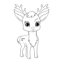 Desenho de Rena para colorir