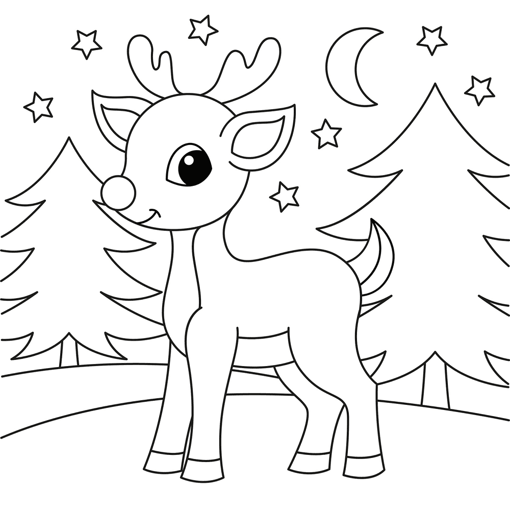 Desenho de Rena para colorir