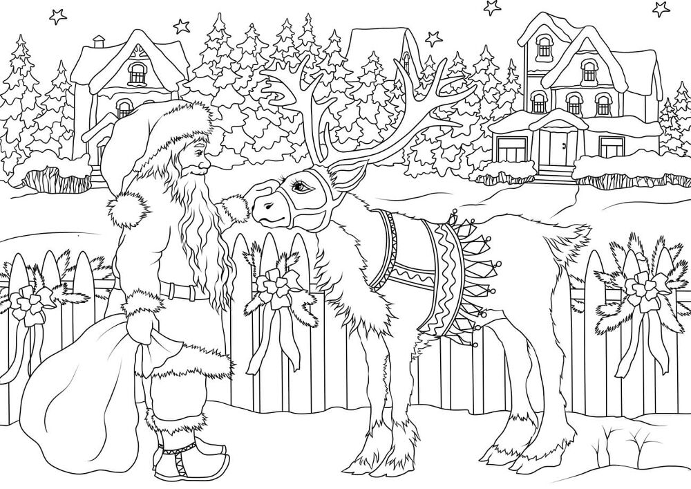 Desenho de Rena para colorir