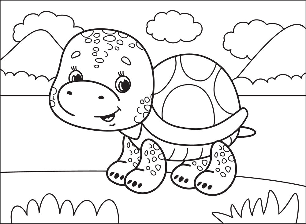 Desenho de Répteis para colorir e imprimir: número 1
