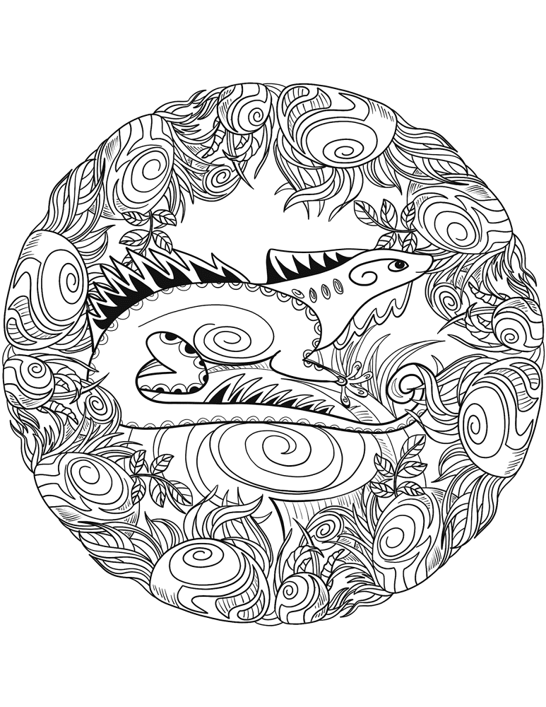 Desenho de Répteis para colorir e imprimir: número 44