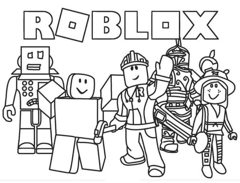 Desenho de Roblox para colorir e imprimir: número 8