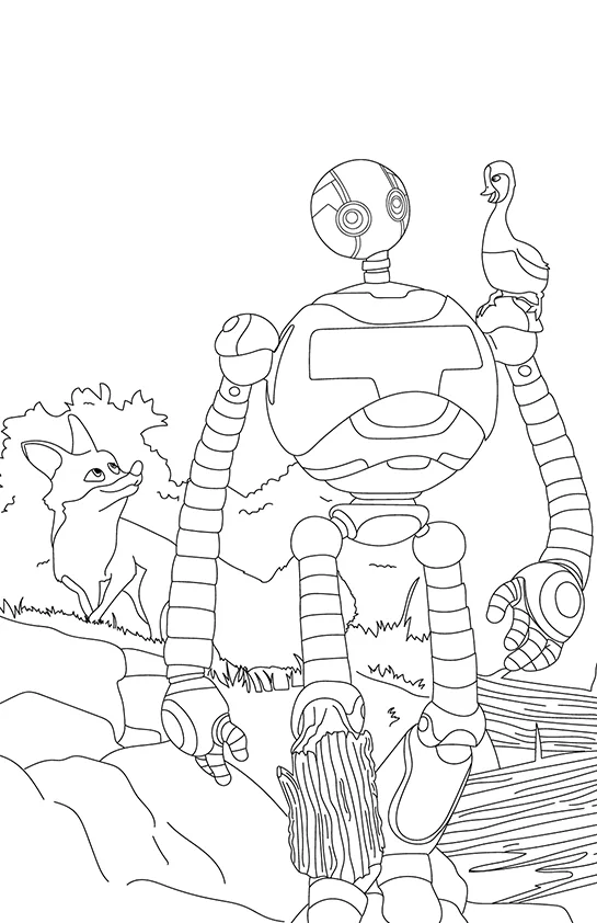 Desenho de Robo Selvagem para colorir e imprimir: número 1