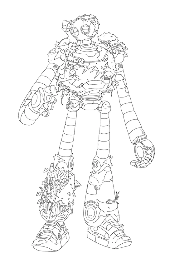 Desenho de Robo Selvagem para colorir e imprimir: número 4