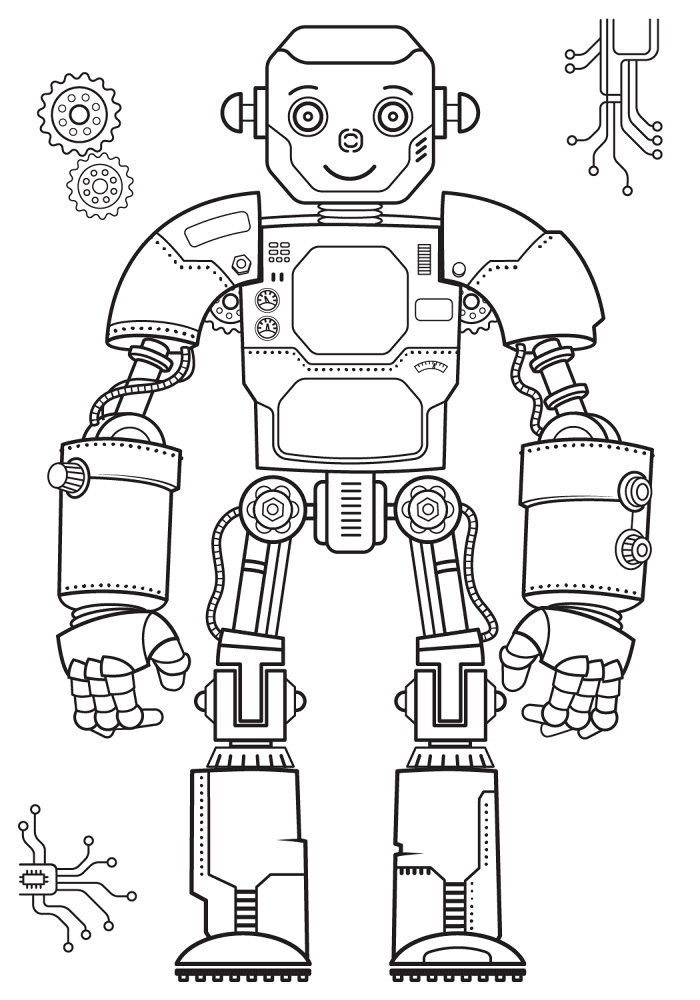Desenho de Robos para colorir e imprimir: número 4