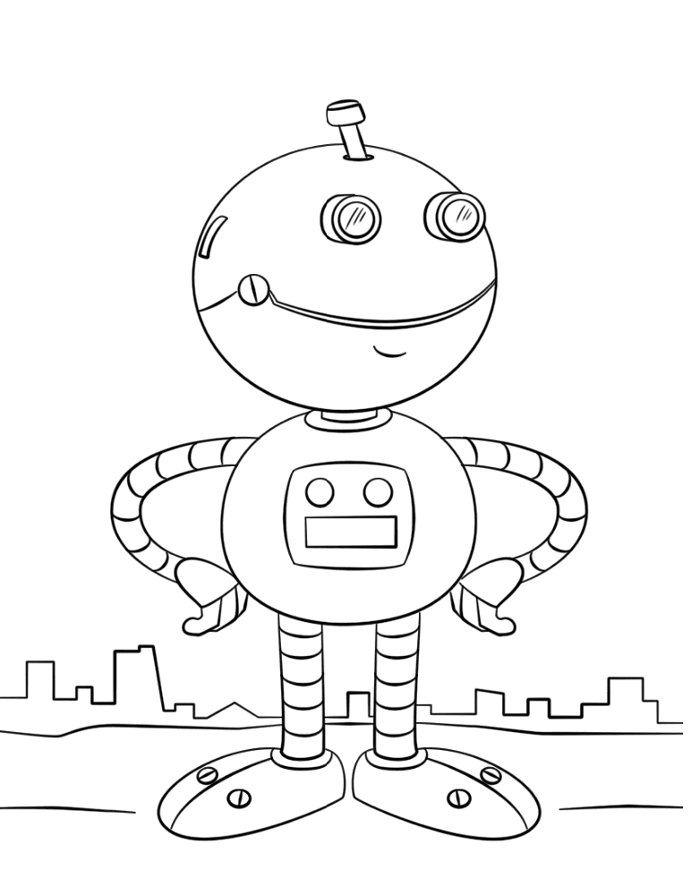 Desenho de Robos para colorir e imprimir: número 7