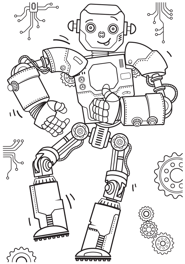 Desenho de Robos para colorir e imprimir: número 8