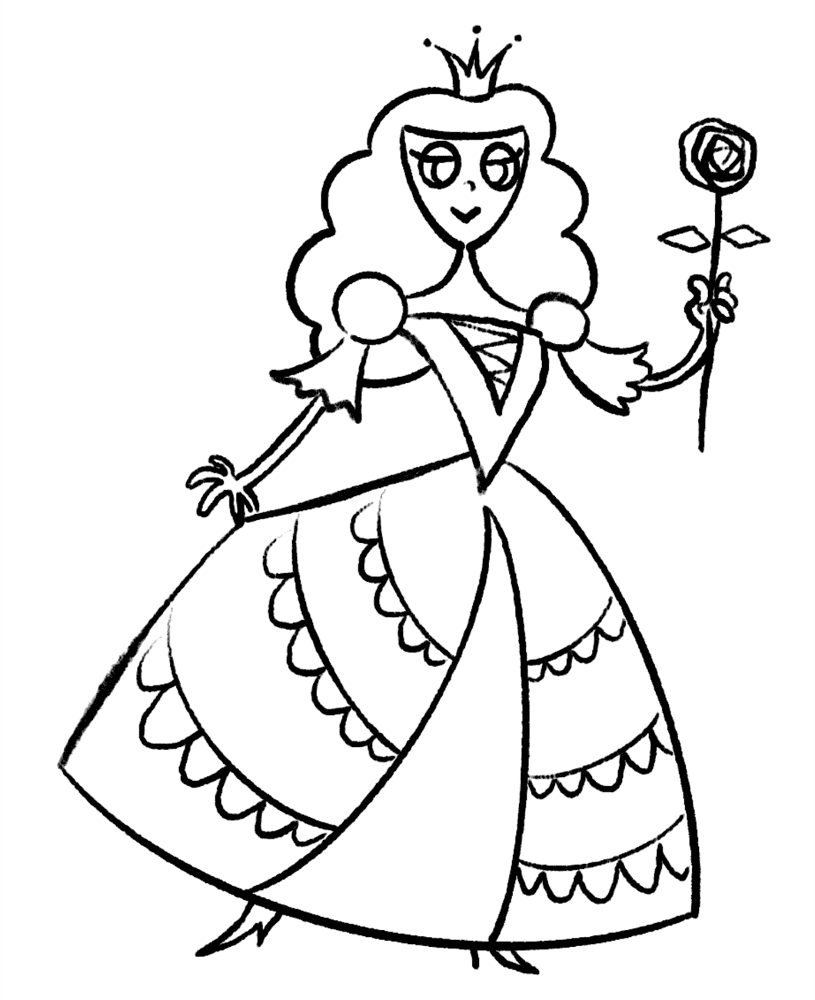 Desenho de Rosa para colorir e imprimir: número 2
