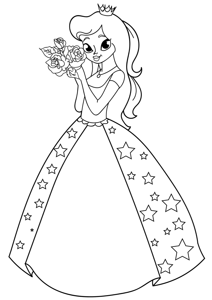 Desenho de Rosa para colorir e imprimir: número 4