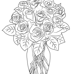 Desenho de Rosa para colorir e imprimir: número 7
