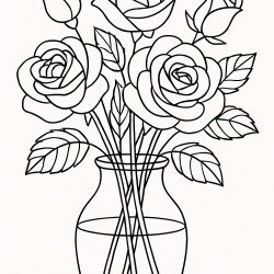 Desenho de Rosa para colorir e imprimir: número 9