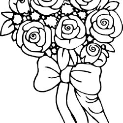 Desenho de Rosa para colorir e imprimir: número 14