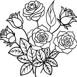 Desenho de Rosa para colorir e imprimir: número 15