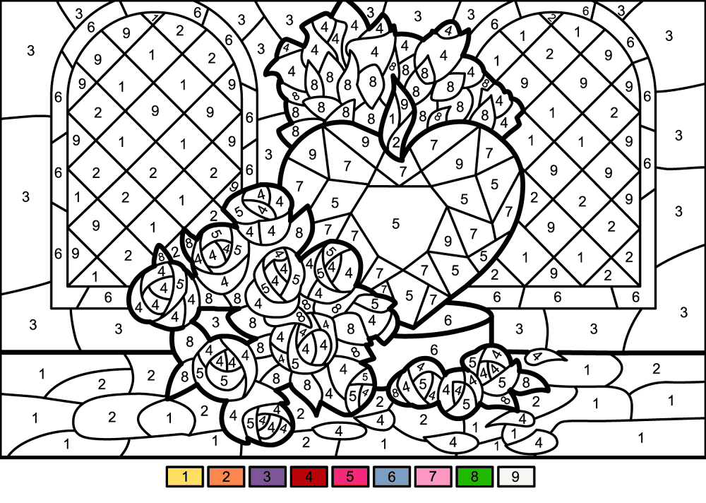 Desenho de Rosa para colorir e imprimir: número 18