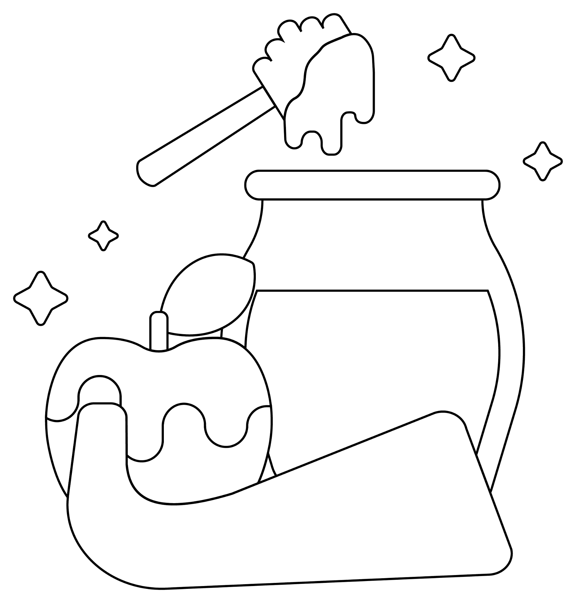 Desenho de Rosh Hashanah para colorir e imprimir: número 14